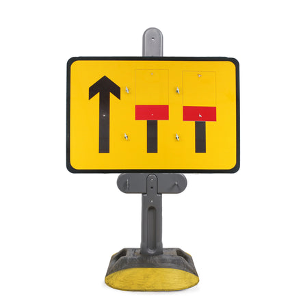 3 Lane Wicket Lane Closure Sign Diagram 7202 3mm Plastic | Quick Fit (face only)