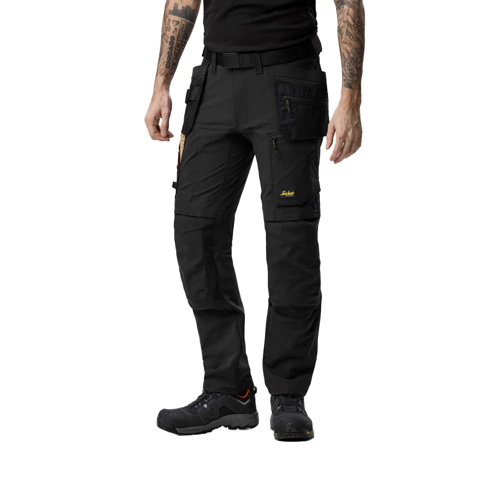 Snickers Workwear 6218 AllroundWork Stretch Trousers Holster Pockets | Black/Black