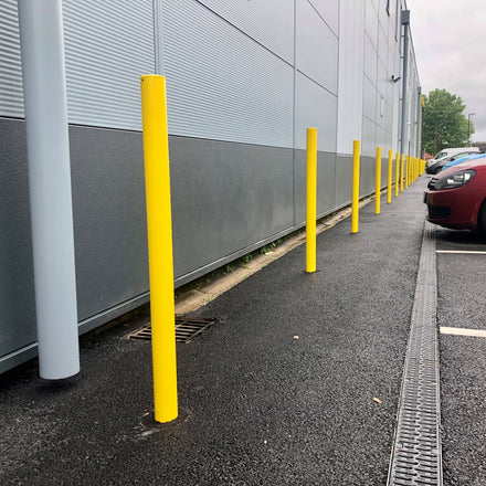 Autopa Fixed Galvanised Yellow Steel Bollard 1000mm (No Fixings)