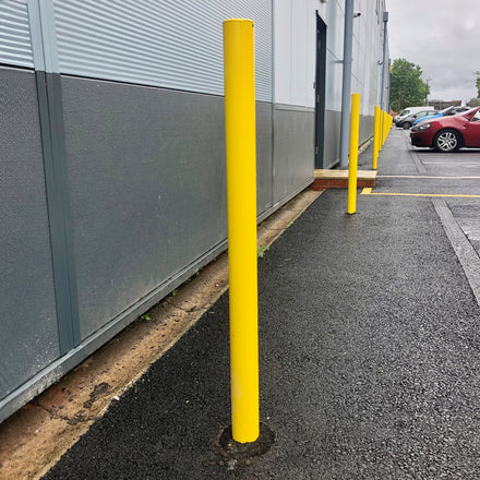 Autopa Fixed Galvanised Yellow Steel Bollard 1000mm (No Fixings)