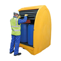 Fentex 4 Drum Spill Pallet Hardcover with Roller Door