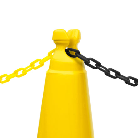 JSP Yellow Quad Cone - Chain Holding Road Cone 950mm