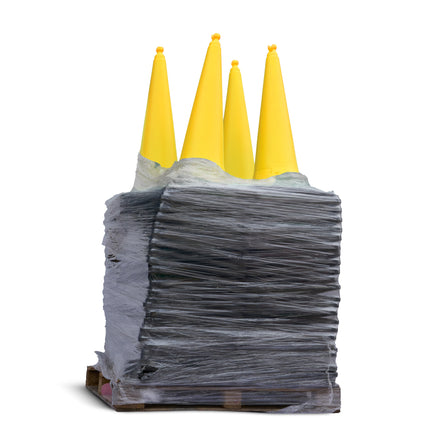 JSP Yellow Quad Cone - Chain Holding Road Cone 950mm