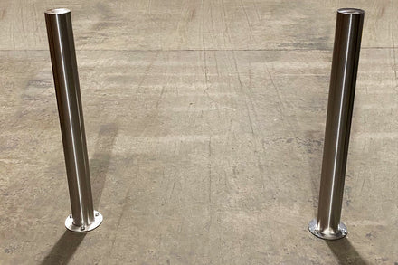 stainless steel bollards installed into concrete