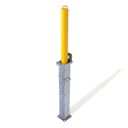Autopa RetractaPost Galvanised Retractable Bollard External Lock 745mm - Powder Coated Yellow