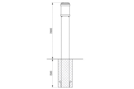 Autopa Ornamental Galvanised Steel Illuminated Bollard 1000mm - GFC9000i