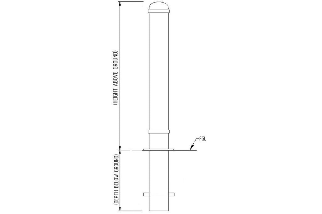 Autopa Delaval Ornamental Galvanised Steel Bollard 900mm - GFC1200 (No Fixings)