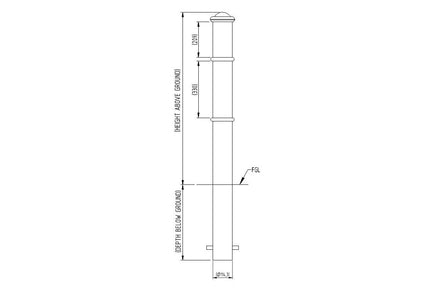 Autopa Ornamental Galvanised Steel Bollard 1000mm - GFC1500 (No Fixings)
