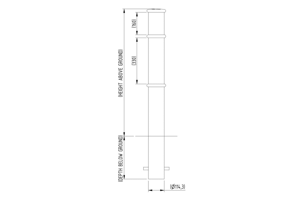 Autopa Ornamental Galvanised Steel Bollard 900mm - GFC3000 (No Fixings)