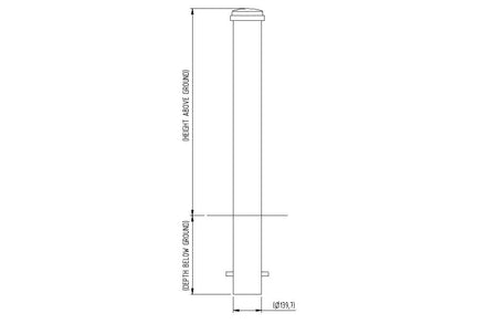 Autopa Ornamental Galvanised Steel Bollard 1000mm - GFC9000 (No Fixings)