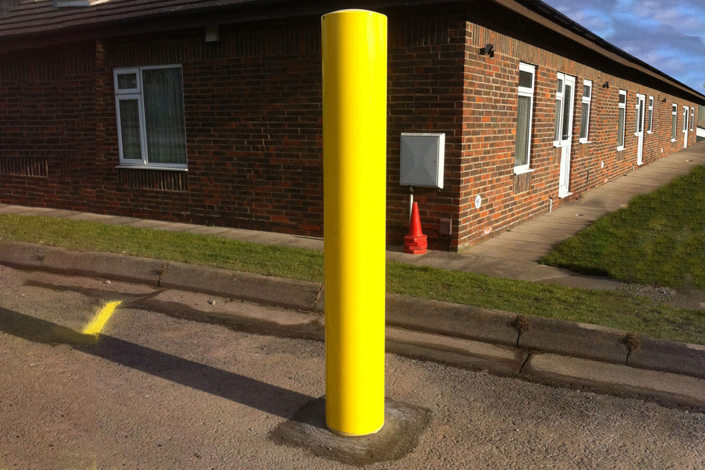 Autopa Fixed Galvanised Yellow Steel Bollard 1000mm (No Fixings)