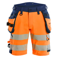 Blaklader 1120 Hi Vis Shorts 4 Way Stretch Hi Vis Orange Navy Blue Main