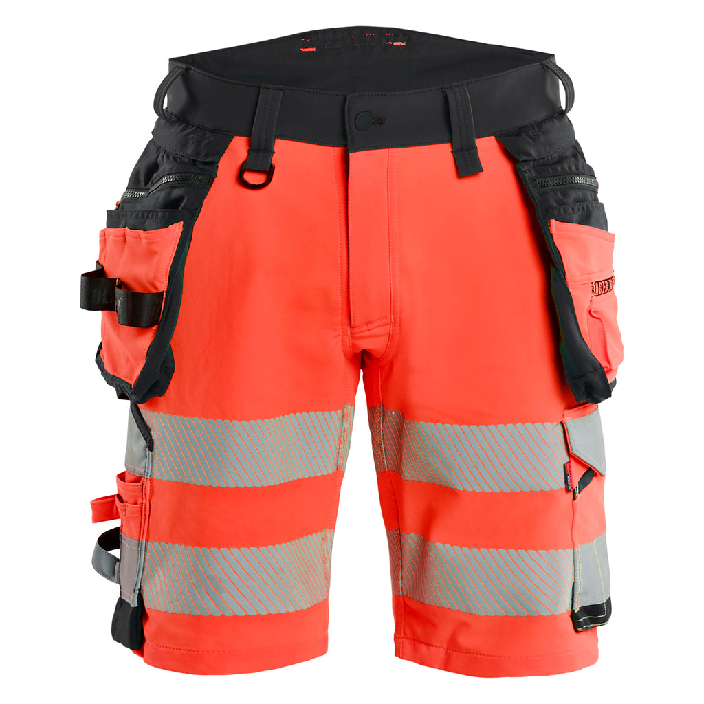 Blaklader 1120 Hi Vis Shorts 4 Way Stretch Hi Vis Red Black Main