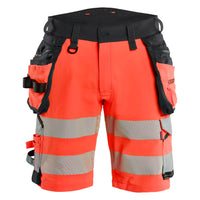 Blaklader 1120 Hi Vis Shorts 4 Way Stretch Hi Vis Red Black Main