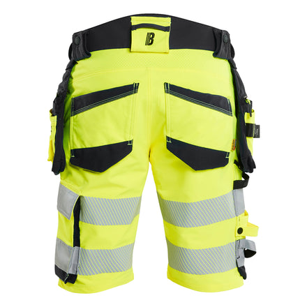 Blaklader 1120 Hi Vis Shorts 4 Way Stretch Hi Vis Yellow Black Back