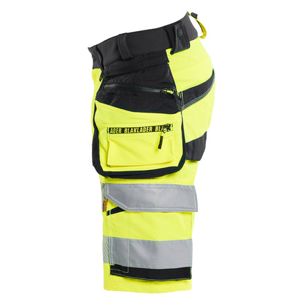 Blaklader 1120 Hi Vis Shorts 4 Way Stretch Hi Vis Yellow Black Left