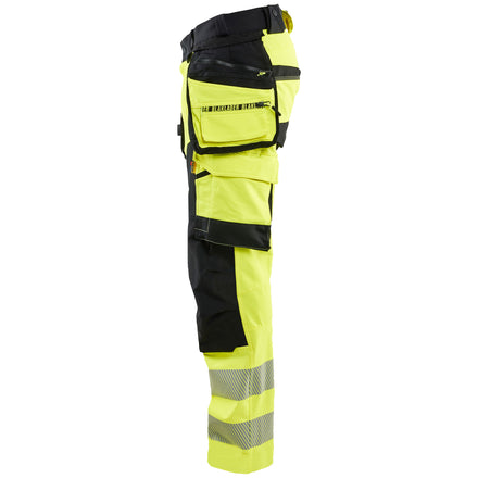 Blaklader 1122 Hi Vis Trousers 4 Way Stretch Hi Vis Yellow Black Left
