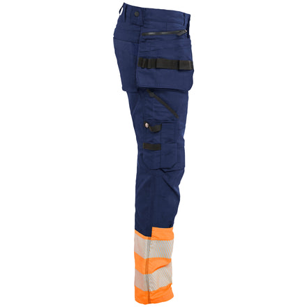 Blaklader 1130 Hi Vis Trousers Stretch Navy Blue Hi Vis Orange Right
