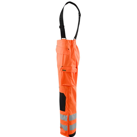 Blaklader 1306 Hi Vis Rain Trousers Hi Vis Orange Navy Blue Left