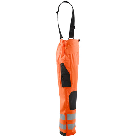 Blaklader 1306 Hi Vis Rain Trousers Hi Vis Orange Navy Blue Right