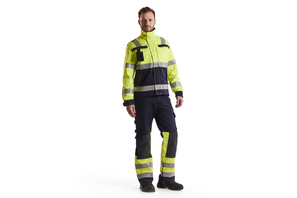 Blaklader 1478 Navy Blue/Hi-Vis Yellow Arc Flash & Fire Retardant Multinorm Trousers