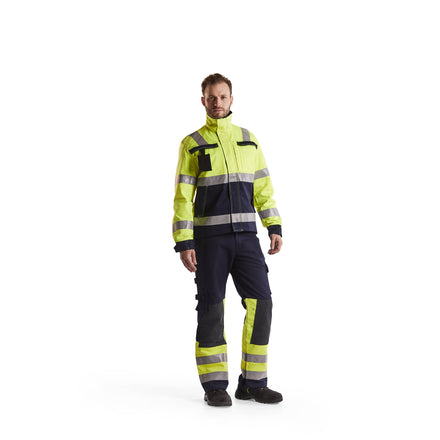 Blaklader 1478 Multinorm Trousers Navy Blue Hi Vis Yellow Model
