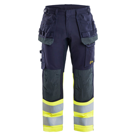 Blaklader 1487 Multinorm Inherent Trousers With Stretch Navy Blue Hi Vis Yellow Main
