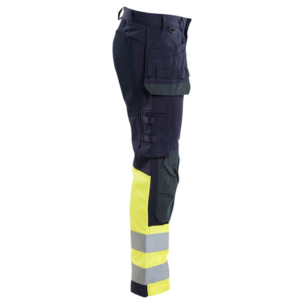 Blaklader 1487 Multinorm Inherent Trousers With Stretch Navy Blue Hi Vis Yellow Right
