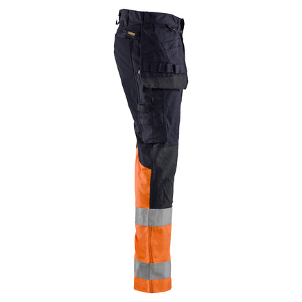 Blaklader 1487 Multinorm Inherent Trousers With Stretch Navy Blue Orange Right