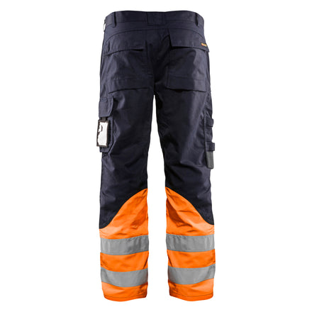 Blaklader 1488 Multinorm Inherent Trousers Navy Blue Hi Vis Orange Back