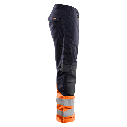 Blaklader 1488 Multinorm Inherent Trousers Navy Blue Hi Vis Orange Right