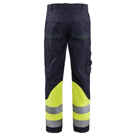 Blaklader 1488 Multinorm Inherent Trousers Navy Blue Hi Vis Yellow Back