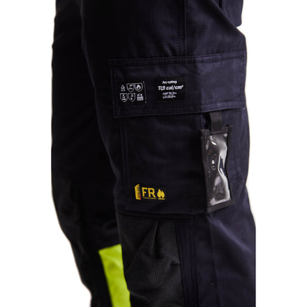 Blaklader 1488 Multinorm Inherent Trousers Navy Blue Hi Vis Yellow Feature 1