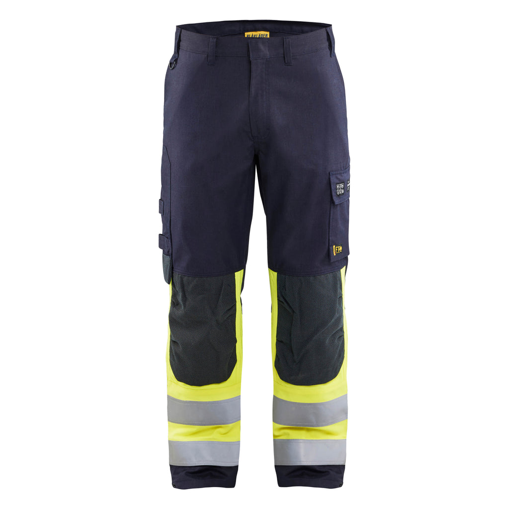 Blaklader 1488 Multinorm Inherent Trousers Navy Blue Hi Vis Yellow Main