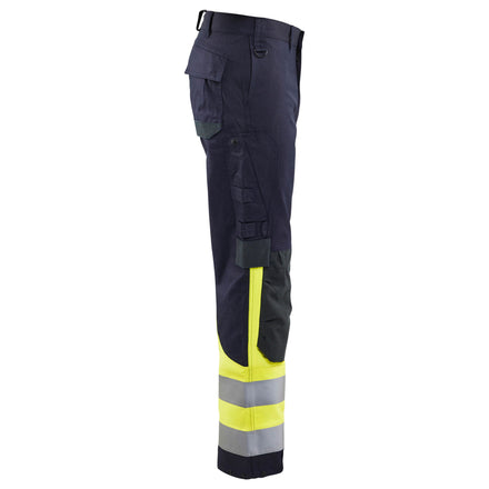 Blaklader 1488 Multinorm Inherent Trousers Navy Blue Hi Vis Yellow Right