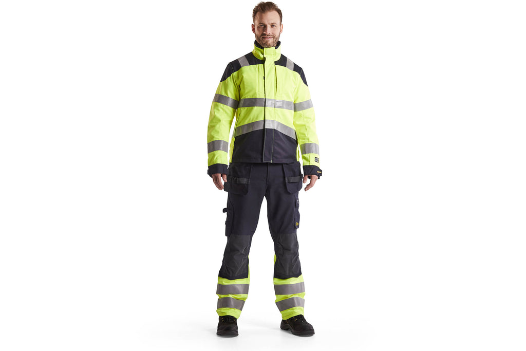 Blaklader 1489 Navy Blue/Hi-Vis Yellow Arc Flash & Fire Retardant Multinorm Inherent Trousers