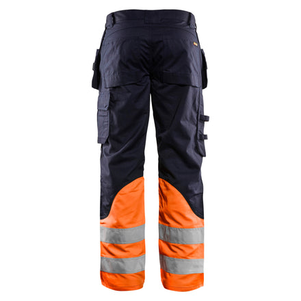 Blaklader 1489 Multinorm Inherent Trousers Navy Blue Hi Vis Orange Back