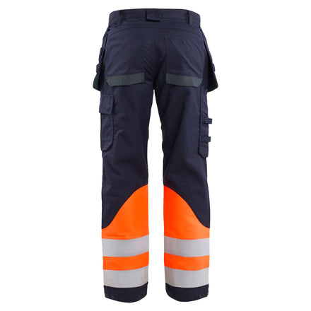 Blaklader 1489 Multinorm Inherent Trousers Navy Blue Hi Vis Orange Back