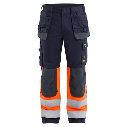 Blaklader 1489 Multinorm Inherent Trousers Navy Blue Hi Vis Orange Main
