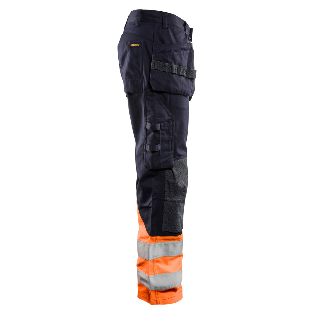 Blaklader 1489 Multinorm Inherent Trousers Navy Blue Hi Vis Orange Right