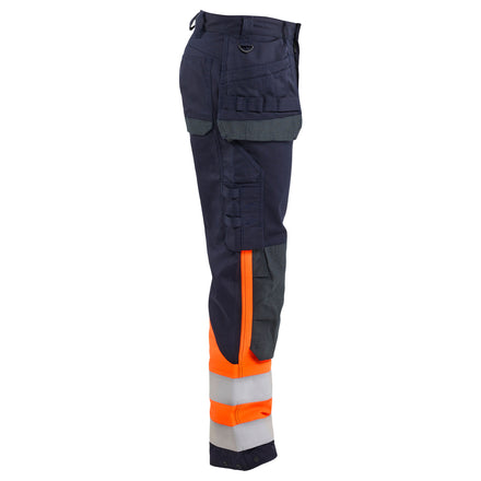 Blaklader 1489 Multinorm Inherent Trousers Navy Blue Hi Vis Orange Right