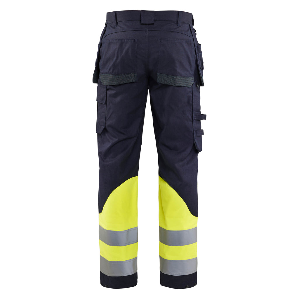 Blaklader 1489 Multinorm Inherent Trousers Navy Blue Hi Vis Yellow Back