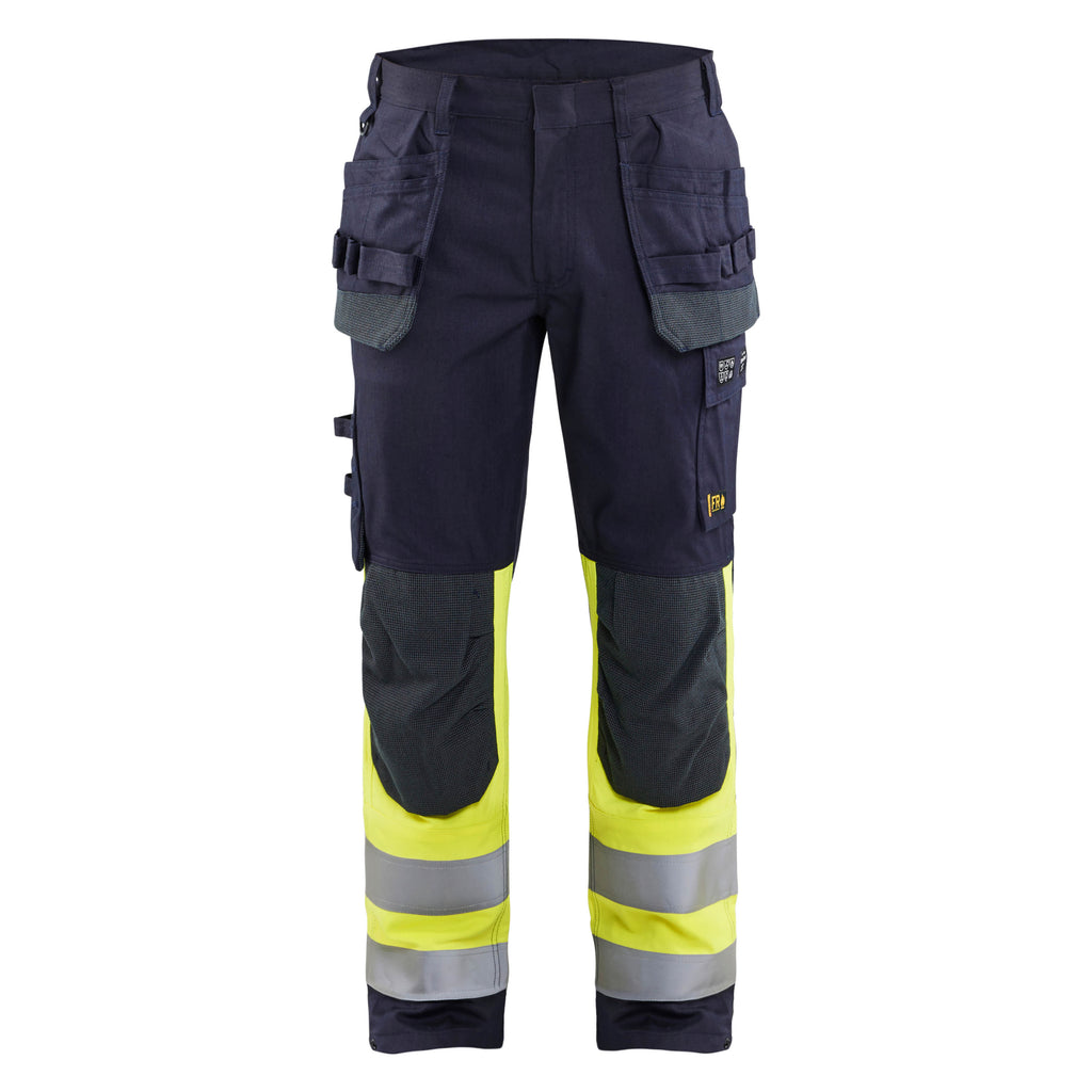 Blaklader 1489 Multinorm Inherent Trousers Navy Blue Hi Vis Yellow Main