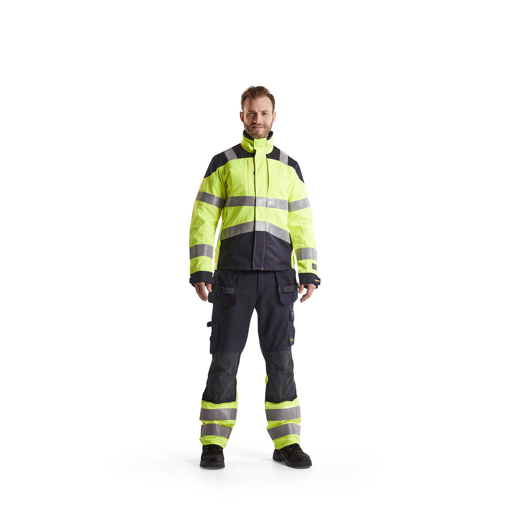 Blaklader 1489 Multinorm Inherent Trousers Navy Blue Hi Vis Yellow Model