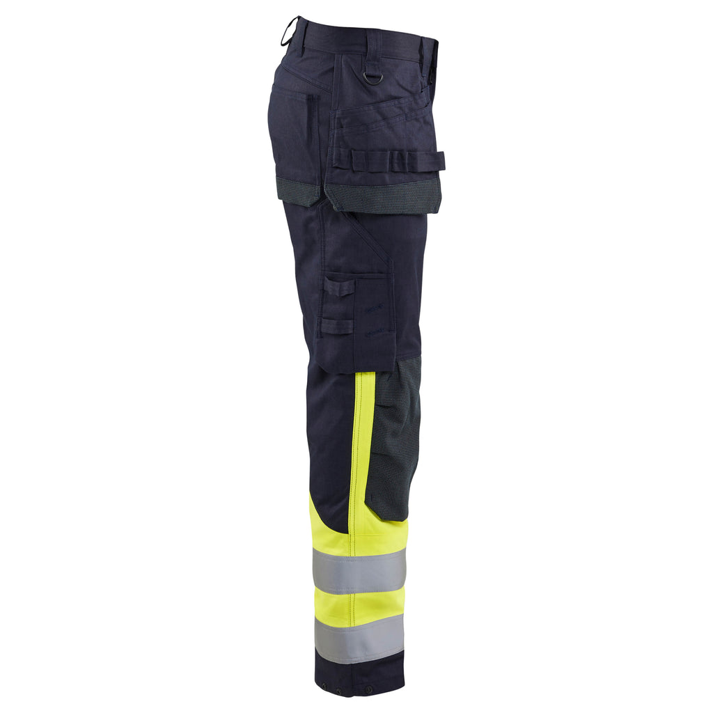 Blaklader 1489 Multinorm Inherent Trousers Navy Blue Hi Vis Yellow Right