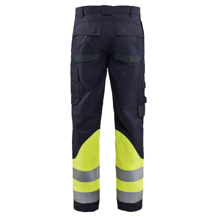 Blaklader 1491 Apc 2 Multinorm Inherent Trousers Navy Blue Hi Vis Yellow Back