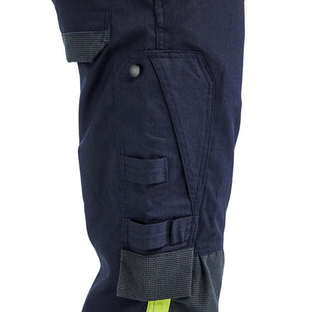 Blaklader 1491 Apc 2 Multinorm Inherent Trousers Navy Blue Hi Vis Yellow Feature 2