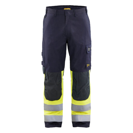 Blaklader 1491 Apc 2 Multinorm Inherent Trousers Navy Blue Hi Vis Yellow Main