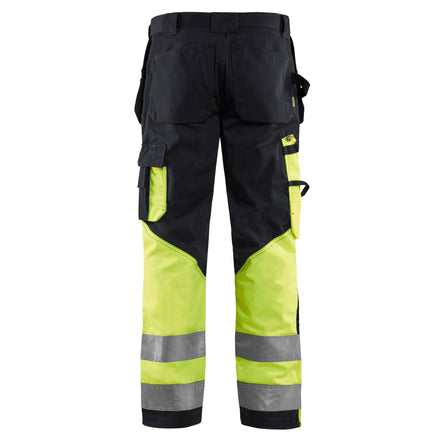 Blaklader 1529 Hi Vis Trousers Black Hi Vis Yellow Back