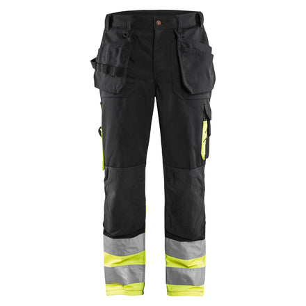 Blaklader 1529 Hi Vis Trousers Black Hi Vis Yellow Front